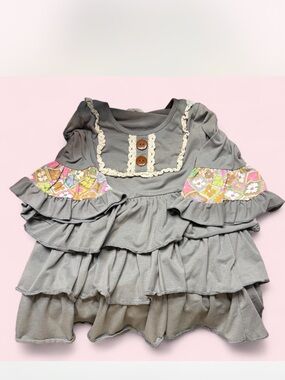 Heather Gray Knit Top with Stitch Detail